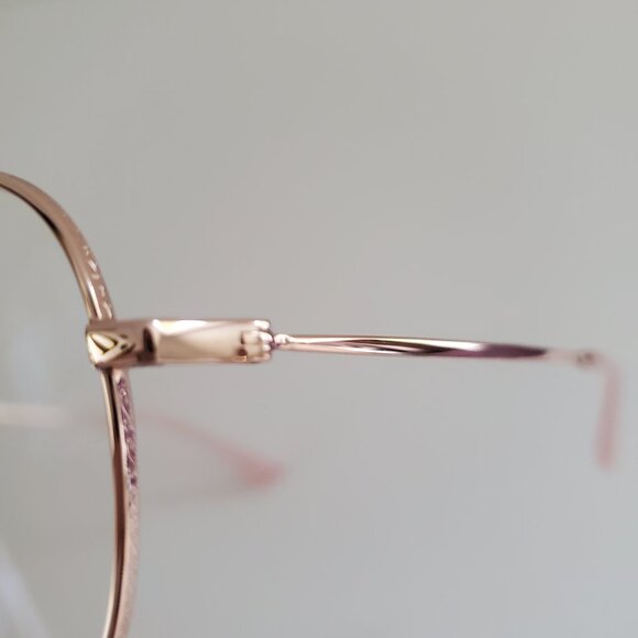 Womens AESTHETIC Aviator Glasses Rose Gold Frames Adjustable Nose Pads 57-14-140 - Picture 5 of 9